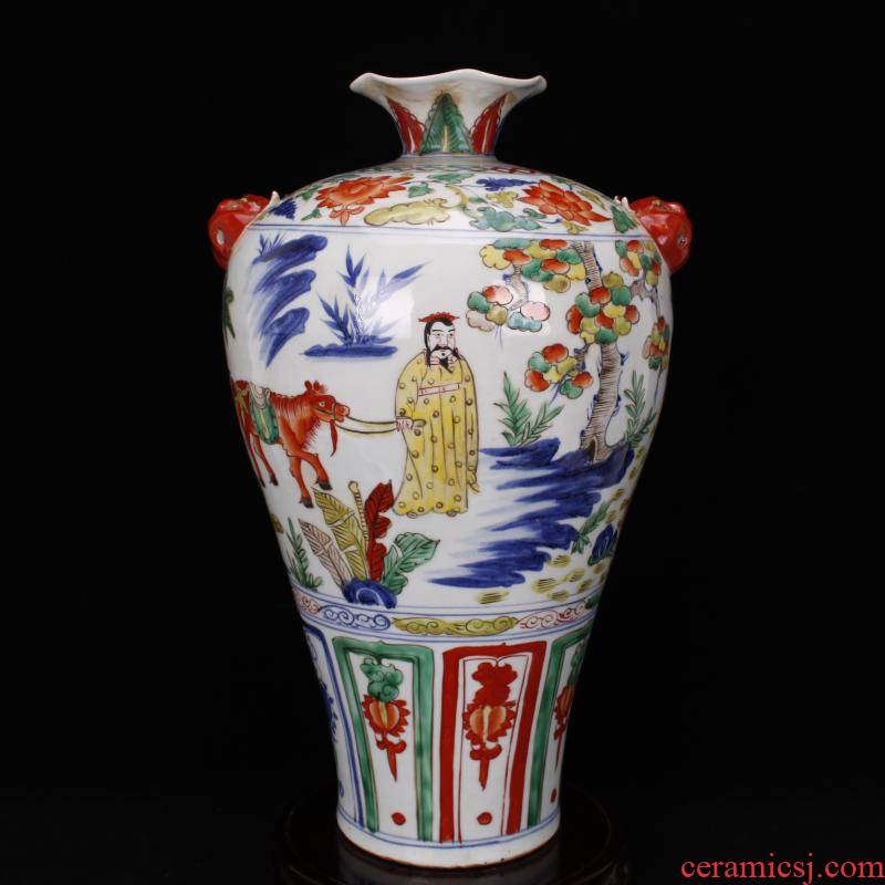 Jingdezhen RMB imitation antique curios colorful up after restoring ancient ways Han Xinhua mei bottle expressions using ceramic decoration old collection