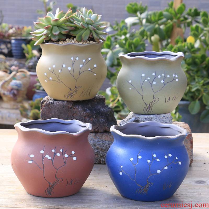 Most meat ceramic coarse pottery flowerpot breathable creative move of large diameter fleshy plant POTS, dedicated special offer a clearance
