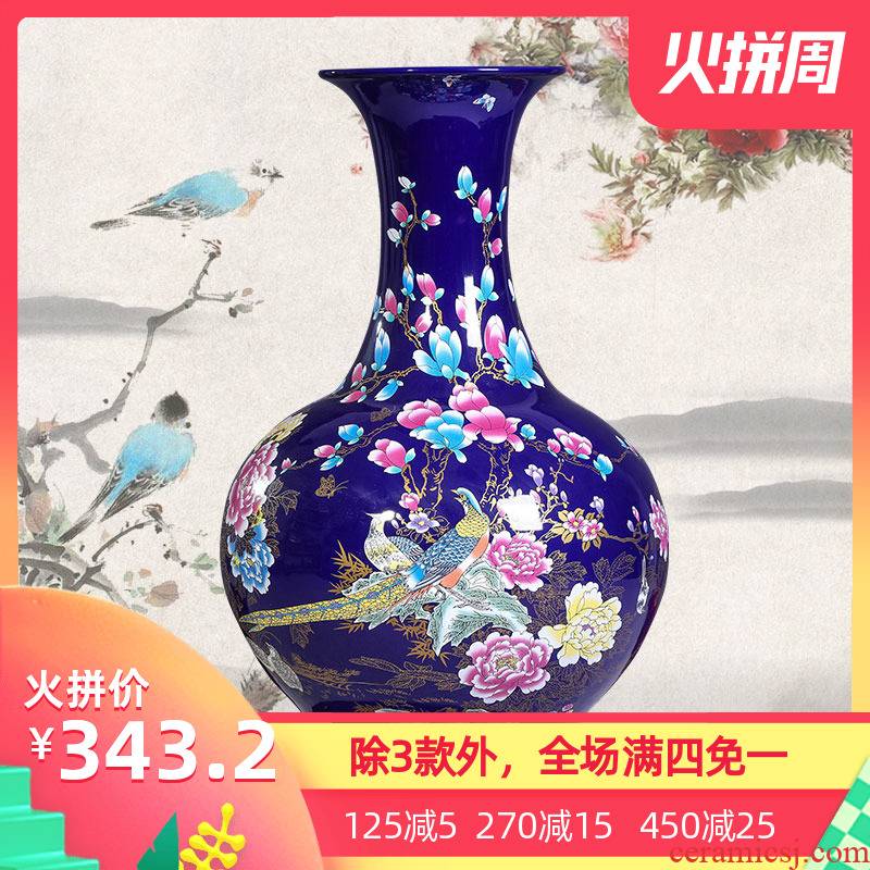 Jingdezhen ceramic vase of large Chinese style household adornment furnishing articles zen furnishing articles creative home sitting room