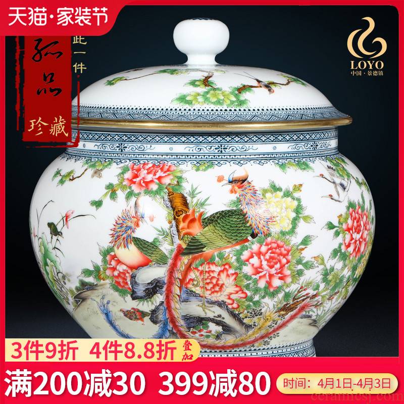Archaize of jingdezhen ceramics enamel decorated rich orb open jar large caddy fixings Chinese style household act the role ofing is tasted