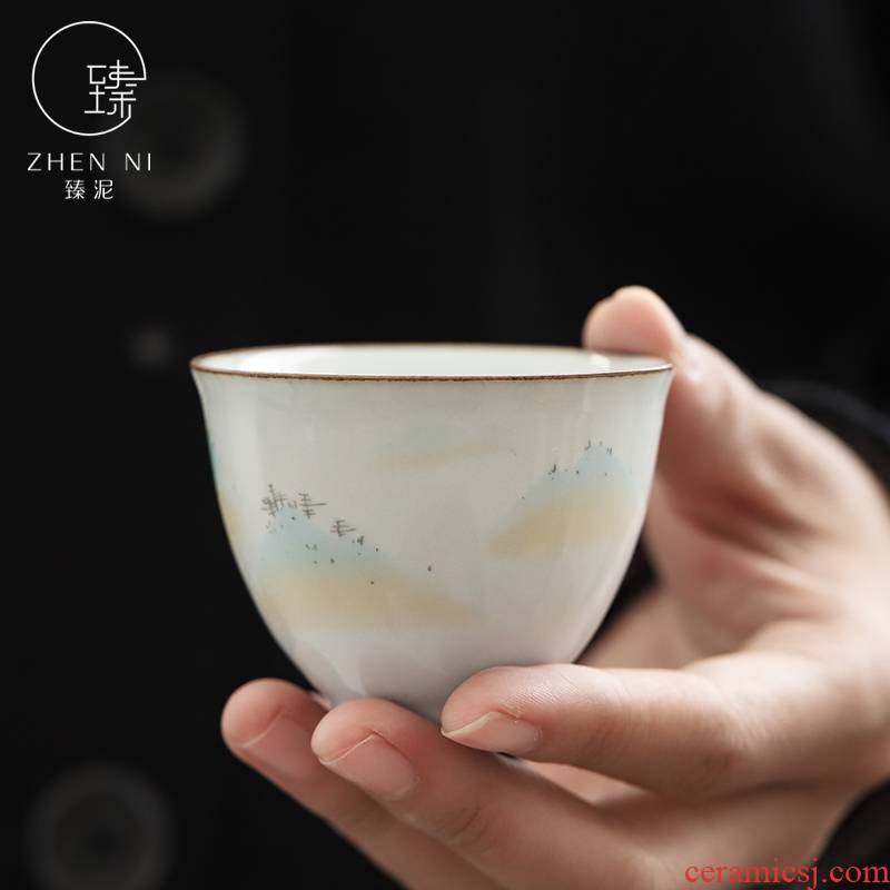 Restoring ancient ways by mud up sample tea cup hand - made teacup Japanese ceramic masters cup home tea kungfu tea set single CPU