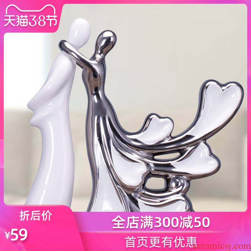 European contracted ceramic lovers wedding gifts creative furnishing articles the loaded love sitting room TV ark, handicraft ornament