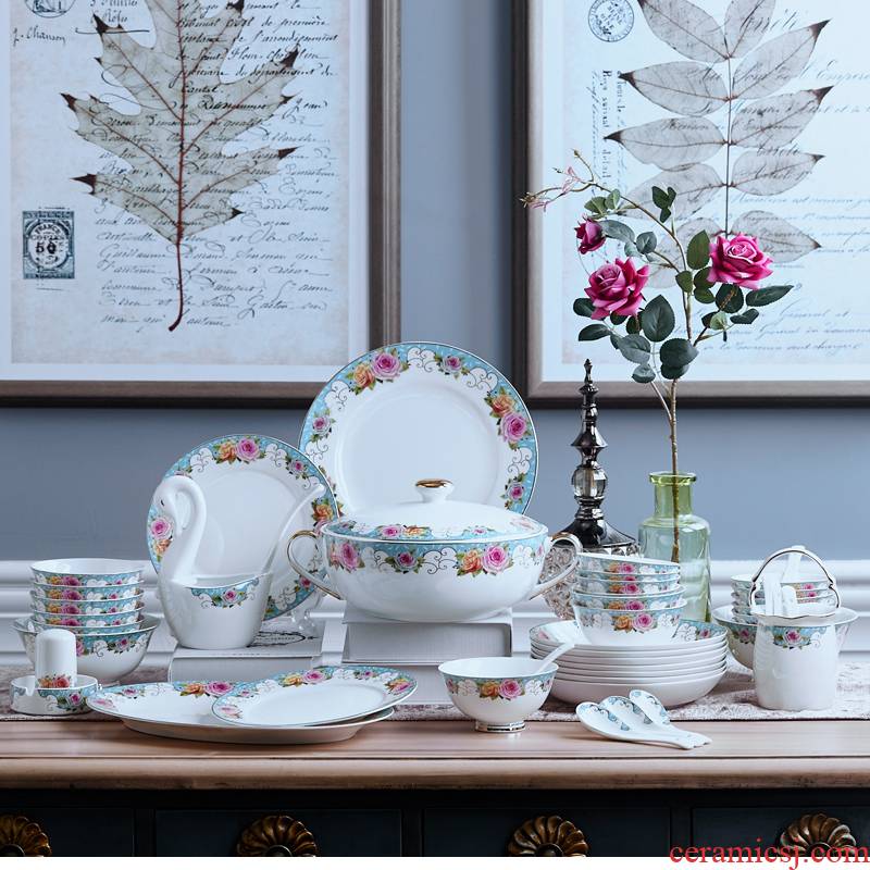 Far industry - dishes suit high - grade ipads China tableware suit of jingdezhen ceramics dishes suit household gifts