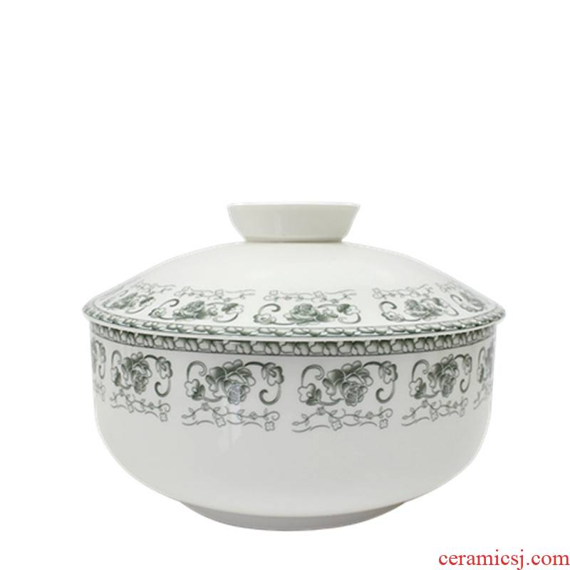 Both the people 's livelihood industry cixin qiu - yun, 8.25 inch soup bowl with cover with a cover on deep hot bowl of soup bowl product pot microwave tureen