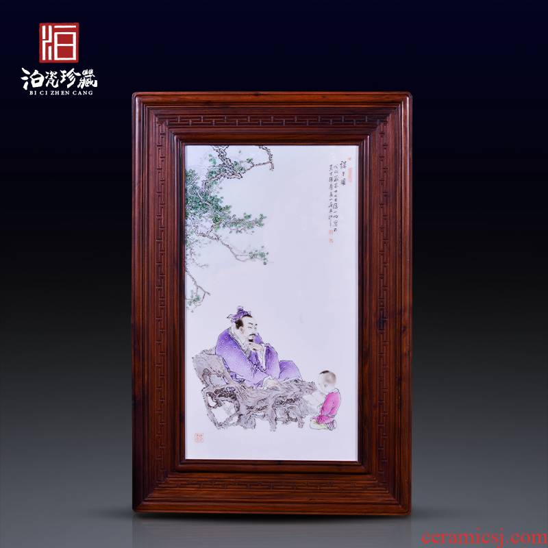 Jingdezhen ceramics hand - drawn characters famille rose decoration painting dining - room wall of sitting room sofa background wall study