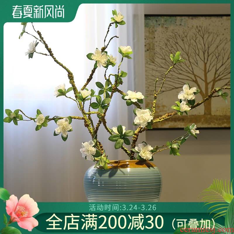 Jingdezhen ceramic mesa of new Chinese style table vase floral outraged TV ark, porch decoration flower tea table decoration