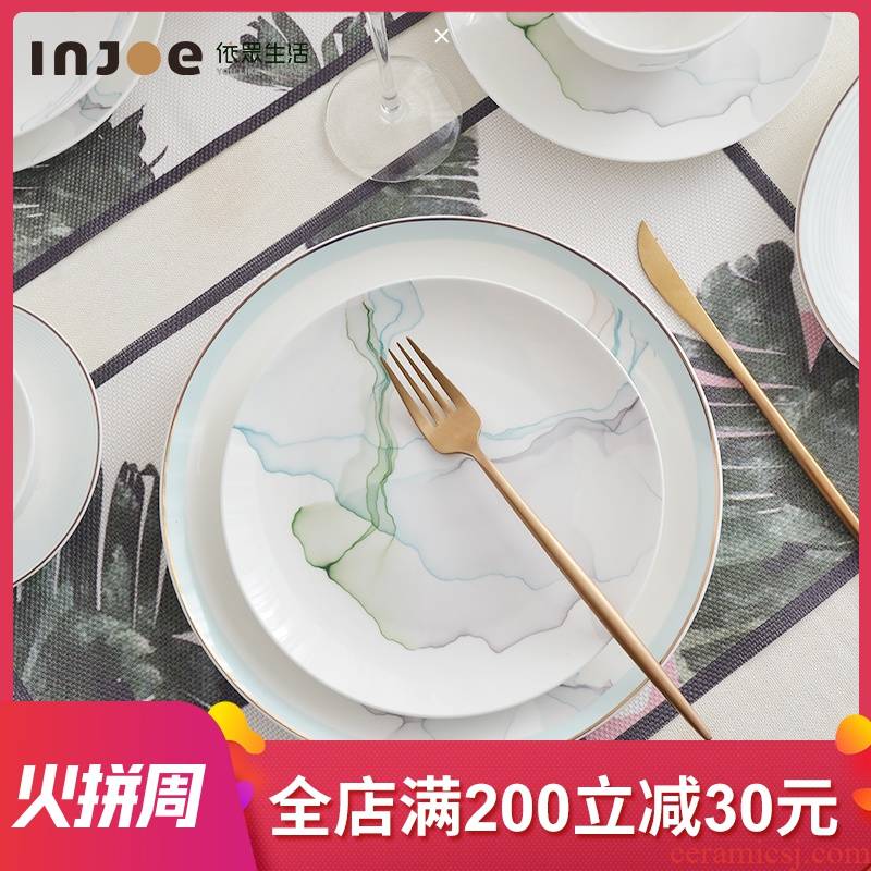 "According to the tangshan ipads China to eat rice bowl individual household porcelain tableware creative large bowl of noodles bowl soup bowl northern dishes