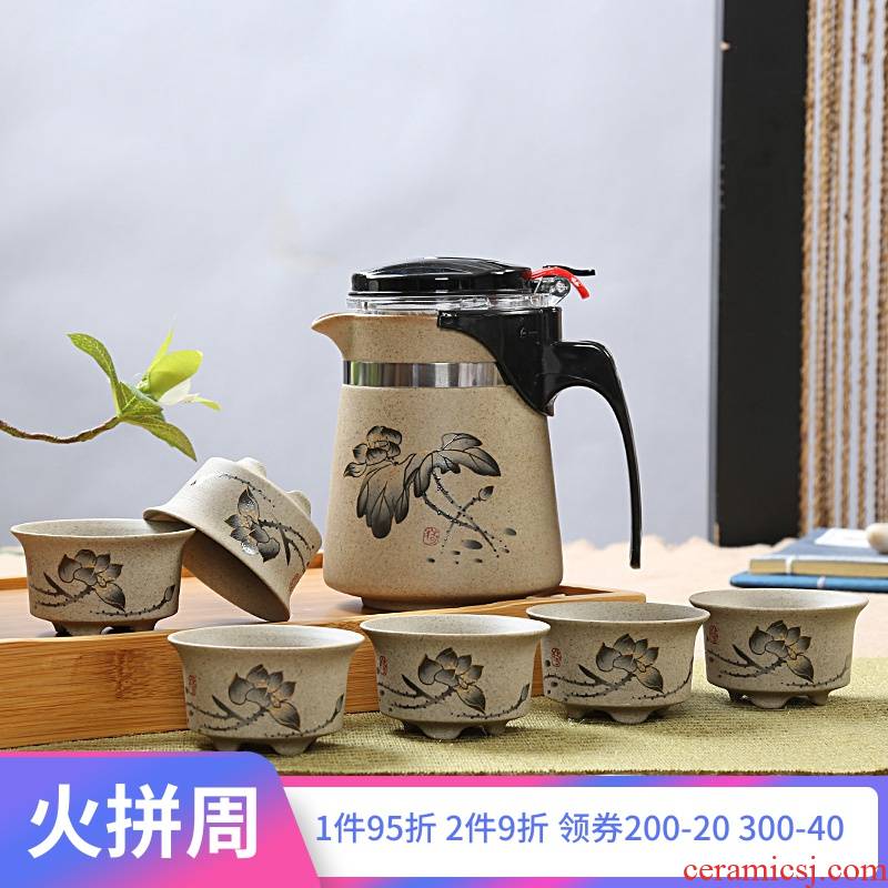 Are young ceramic coarse pottery elegant cups of a complete set of tea service suit black tea scented tea of filter tea exquisite teapot cup