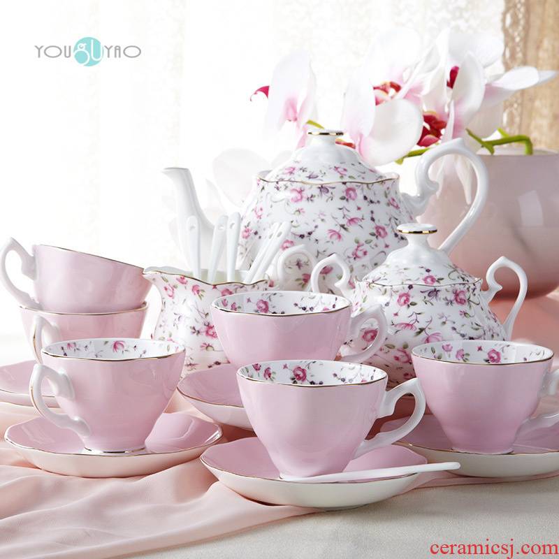 European style coffee English afternoon tea set household gift ipads China English cups and saucers coffee cup set
