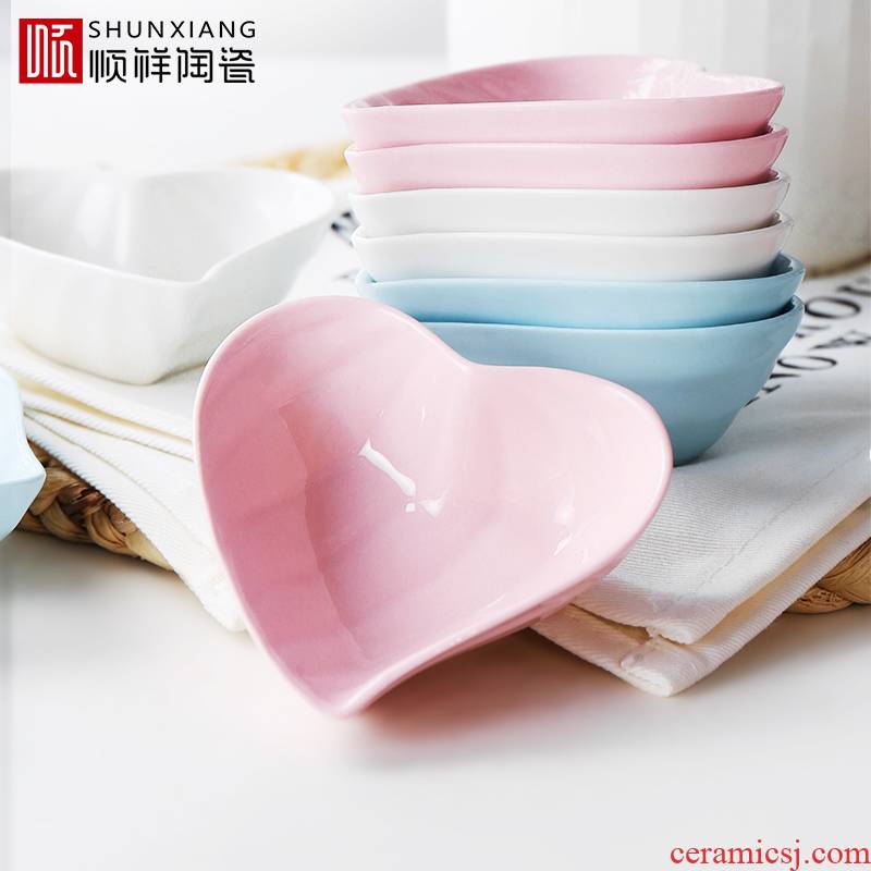 Shun auspicious household Chinese tableware ceramic small pure and fresh and small dishes flavor dish dip disc vinegar dish snack plate is multi - purpose