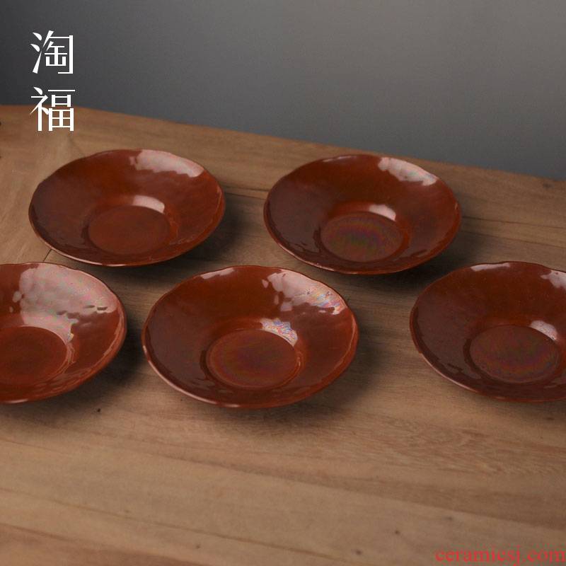 Pure copper bearing pot of bearing dry tea mercifully machine saucer teacup pad purple sand pot pad kung fu tea accessories tea collection