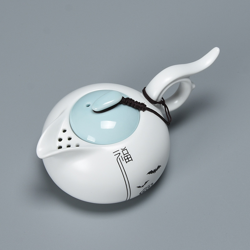 Jun ware fat white matt kung fu tea pot small up porcelain teapot frosted glass ceramic tea set zen mantra pot