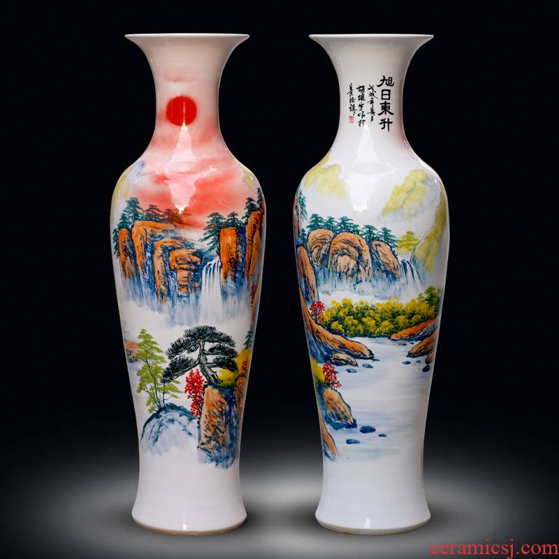 Jingdezhen ceramics of large vases, new Chinese style living room large hand - made the sunrise hotel gift furnishing articles