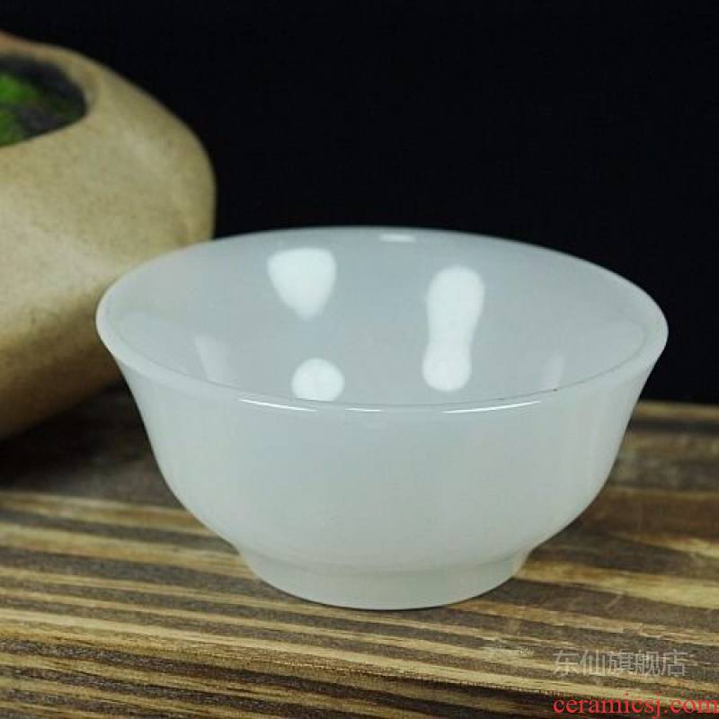 Coagulate fat white jade cup kung fu bowl thicken masters cup craft ceramics tea cup bowl
