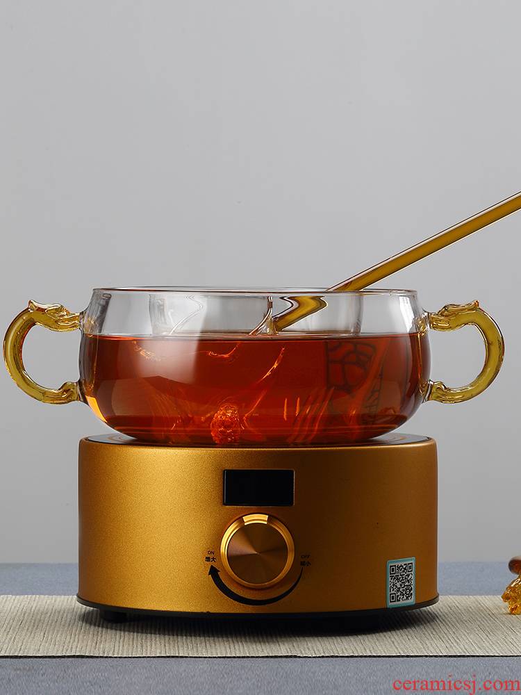 High temperature resistant glass home tea boiled tea kungfu tea sets electric ceramic tea stove single pot of steaming kettle black tea tea