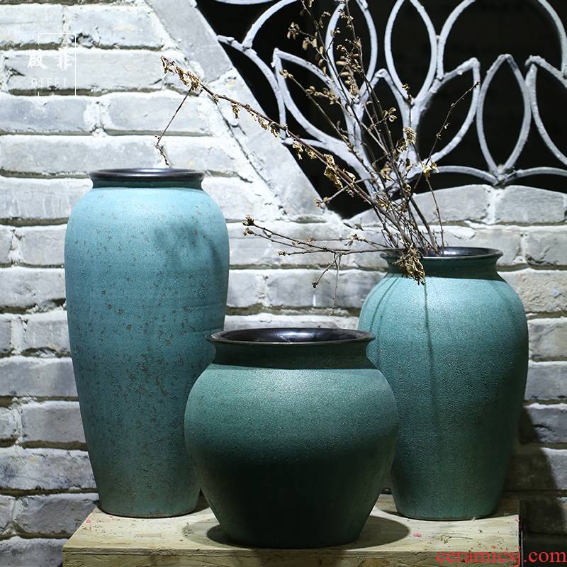Jingdezhen vase sitting room of I and contracted to heavy flower arranging flower implement coarse some ceramic pot home decoration ceramic furnishing articles