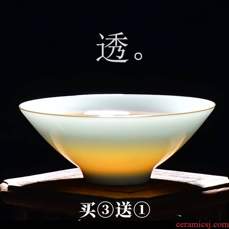 A single sample tea cup ceramics green tea white porcelain, small single master only kunfu tea cup and cup of jingdezhen tea service