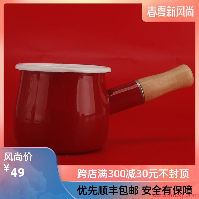 10 cm mini double expressions using single handle milk pot enamel pan with butter consisting pan handle baby home