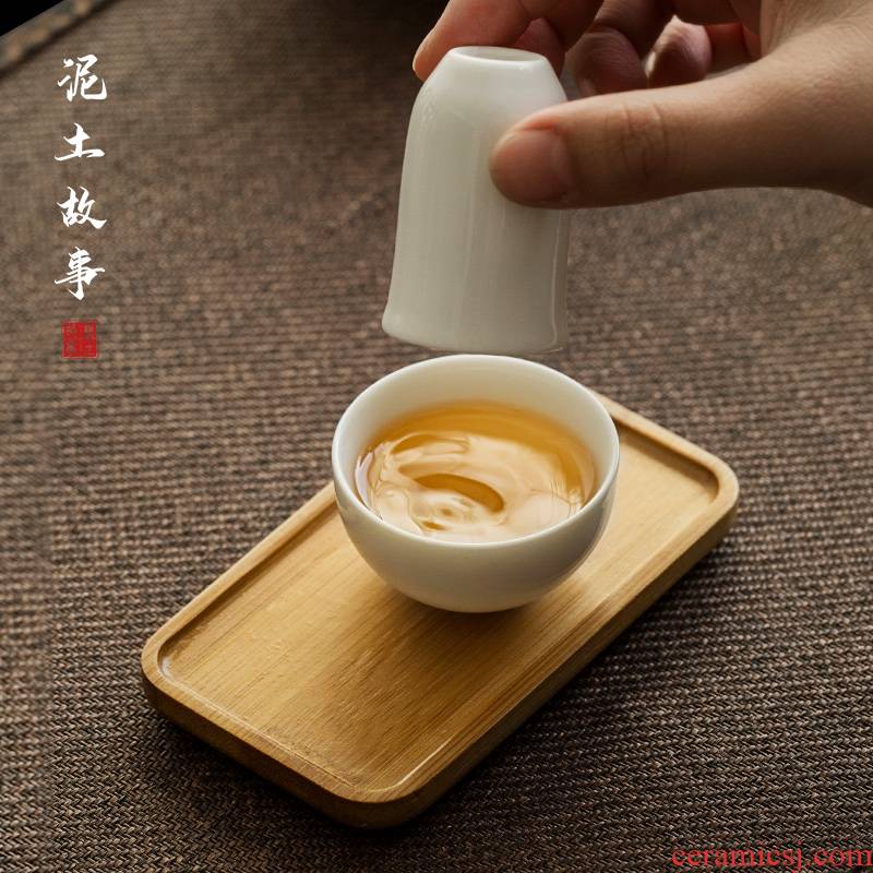 Lard white fragrance - smelling cup set tea kungfu tea set white porcelain cup tea art training dehua ceramic sample tea cup