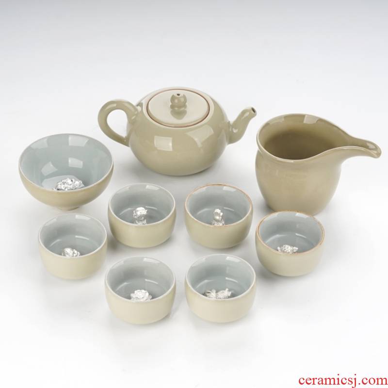 Kung fu tea cup set home sitting room glass, I and contracted creative ceramic cup with a complete set of tea cups
