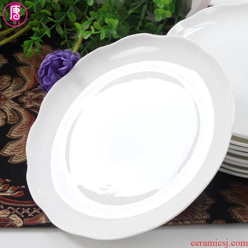 Yipin Tang Jiayong 7.5 in shallow dish pure white, cold dish dish ipads porcelain ceramic move plate plate