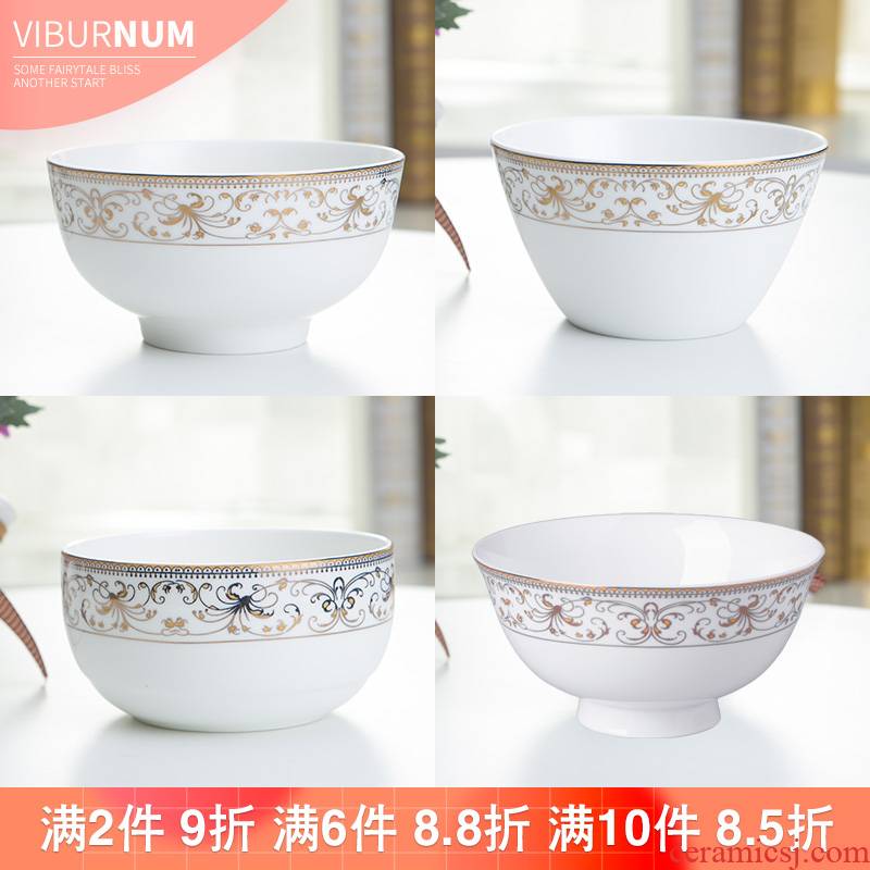 Yao hua healthy ipads China porcelain rice bowls 4.5 in Chinese gold edge bowl of microwave package mail