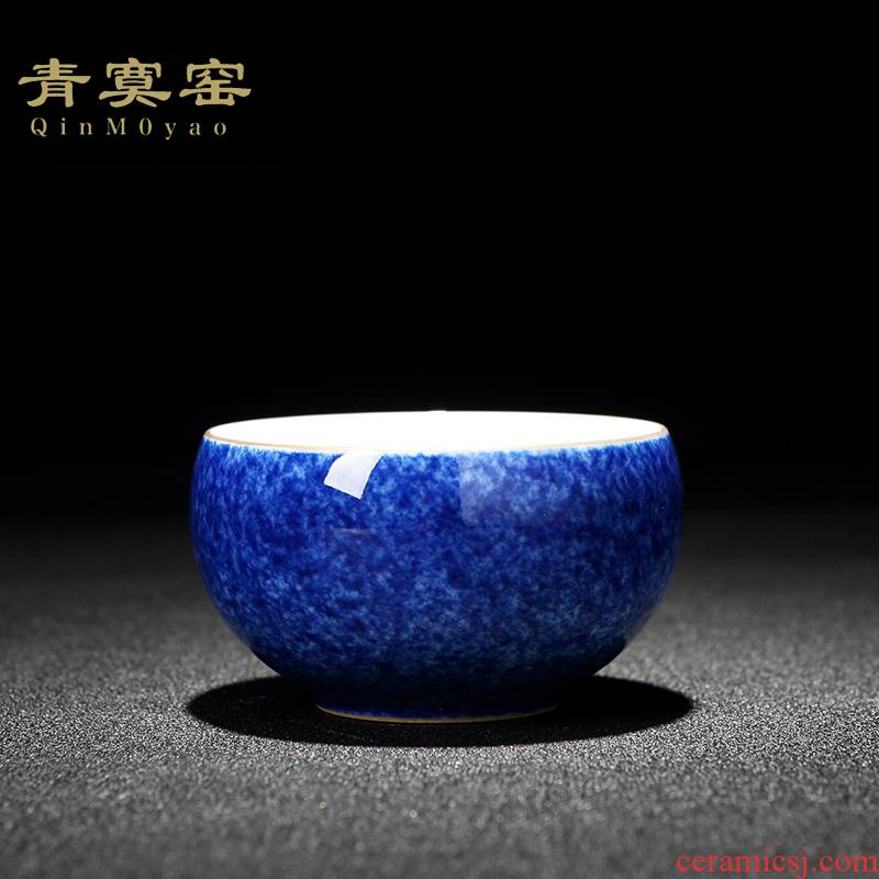 Up with jingdezhen blue was manual single hand - made ceramic porcelain cup kung fu masters cup small tea light sample tea cup