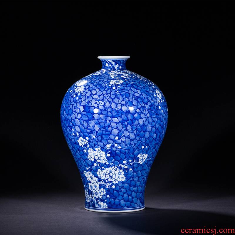 Jia lage jingdezhen ceramics new Chinese blue and white ice name plum bottle decoration furnishing articles furnishing articles household flower arranging porcelain