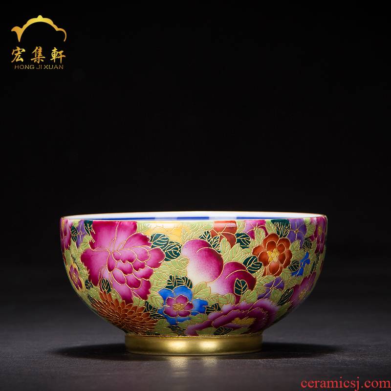 The Master of jingdezhen ceramic cup cup single CPU wire inlay enamel see colour flower cups tea cup kung fu tea cups