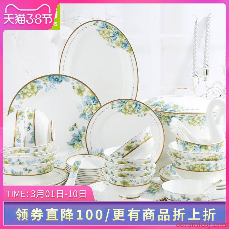 Think hk have contracted rural Chinese dishes suit household ipads porcelain tableware bowl sets up phnom penh bowl plate 3114