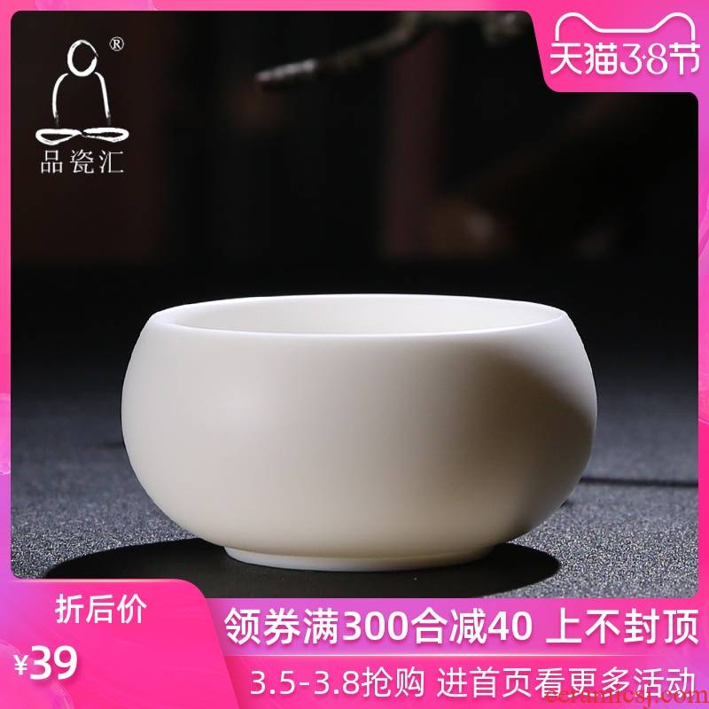 The Product dehua white porcelain cup white jade porcelain porcelain remit the master cup of personal tea sample tea cup not glaze undressed ore cup