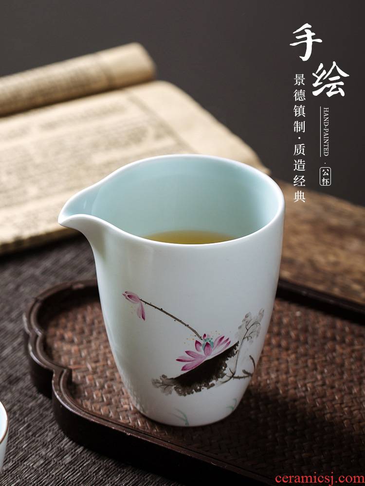 Jingdezhen hand - made pastel ceramic fair keller large sea points tea kungfu tea set celadon tea accessories