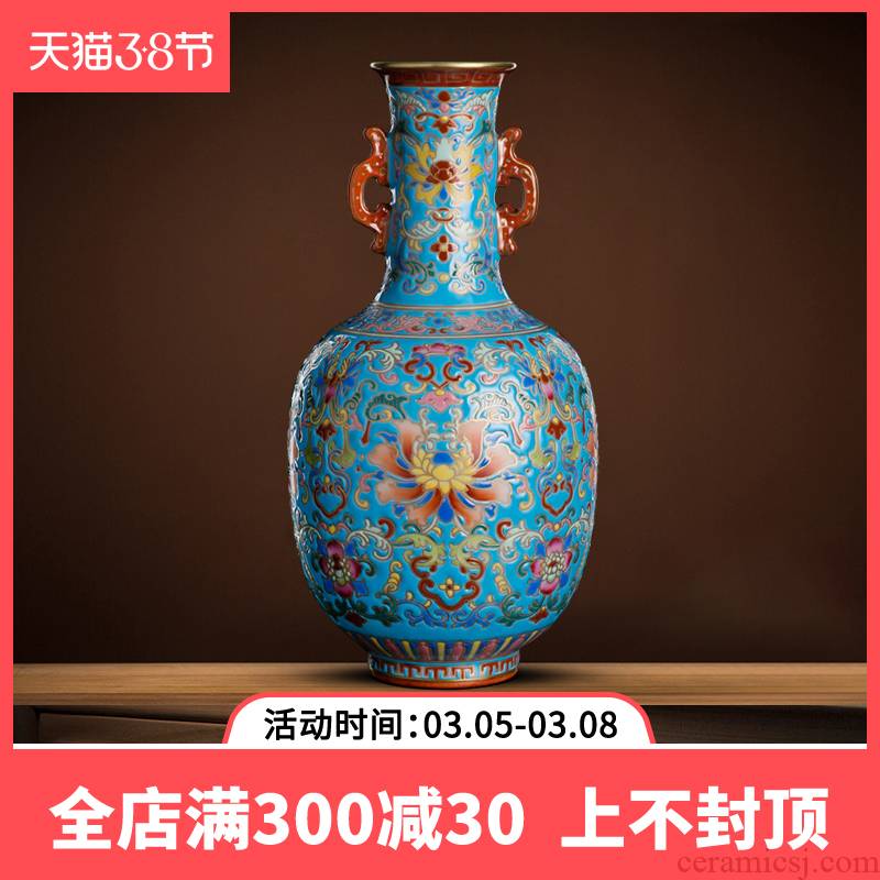 Better sealed up with jingdezhen ceramic powder enamel vase hand - made antique vase of porcelain of new Chinese style furnishing articles have the sitting room of porcelain