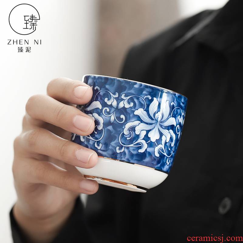 Jingdezhen porcelain teacup by mud Japanese large master cup home of kung fu tea set single cup bowl with a cup of tea