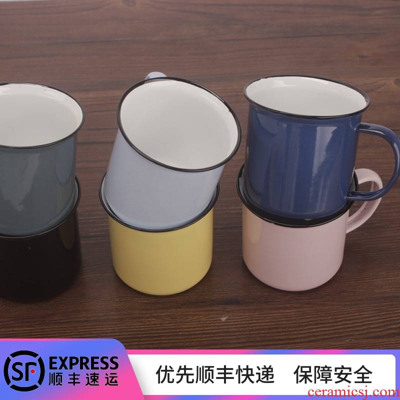 Enamel cup with freight insurance 】 【 nostalgic classic children 's cartoon cup Enamel tea urn ultimately responds cup
