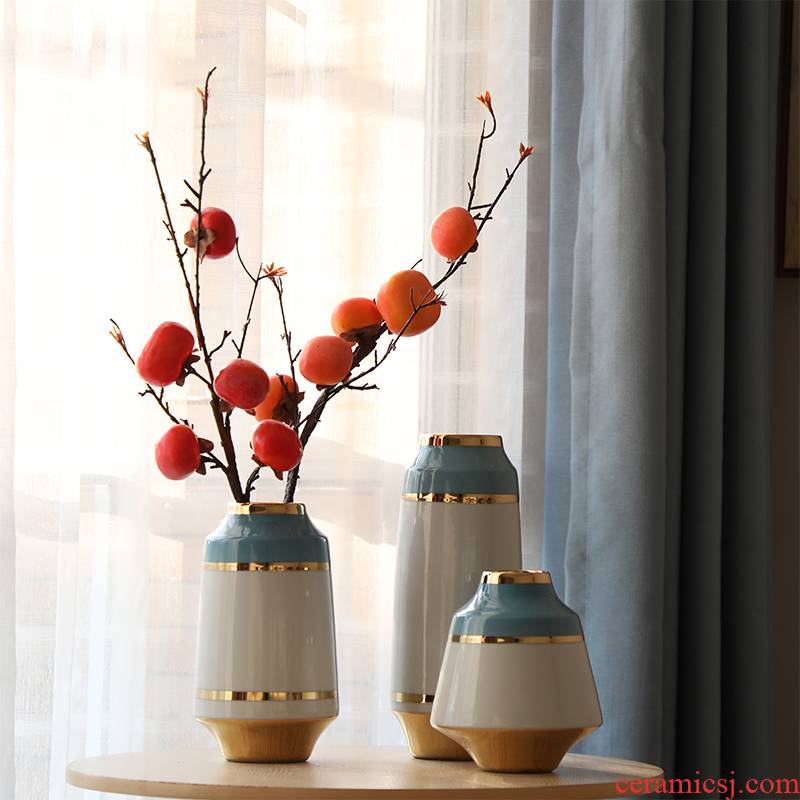 Modern American jingdezhen ceramic vase Jane furnishing articles flower arranging small sitting room and fresh ground decoration household act the role ofing is tasted