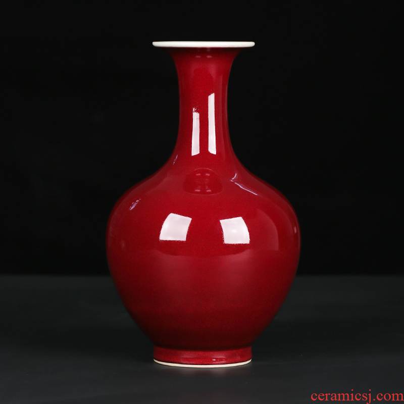 Restoring ancient ways furnishing articles red glaze porcelain jingdezhen ceramics vase son sitting room porch ark of Chinese style household ornaments