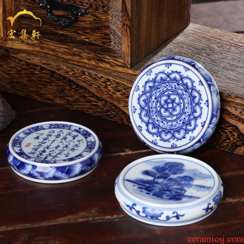 Jingdezhen hand - made porcelain treasure phase lid doesn the lid checking ceramic lid frame tea tea tea accessories
