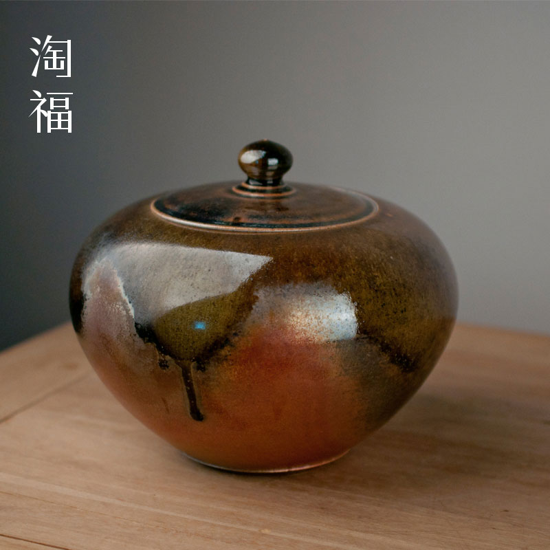 Taiwan firewood ceramics caddy fixings household deposit seal pot large black tea, green tea POTS tank receives the collection