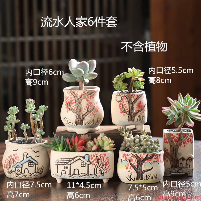Fleshy flower pot large ceramic special creative breathable meaty plant basin clearance size flowerpot thumb wholesale