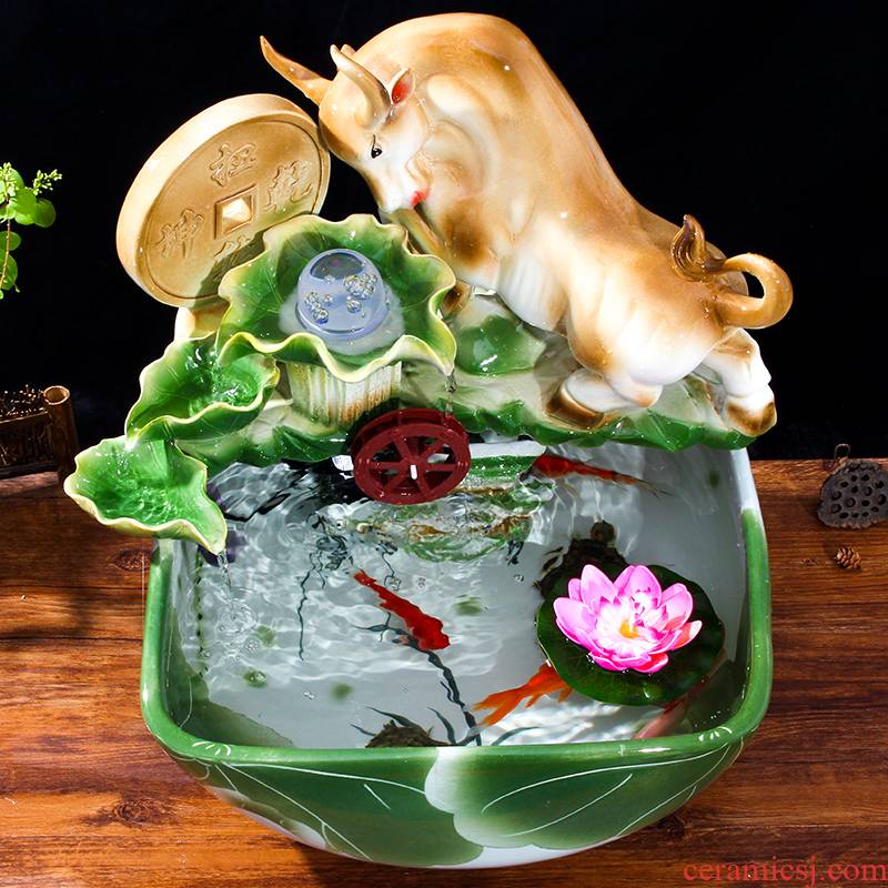Art soul package mail profiled jingdezhen ceramic goldfish bowl the tortoise basin fish tank water lily feng shui