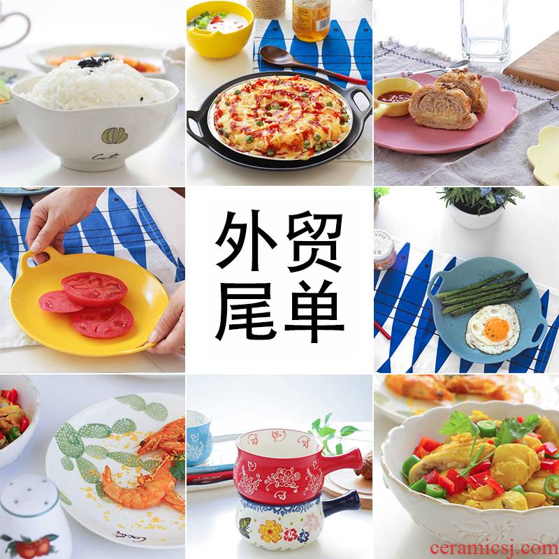 Export tail single tangshan ipads porcelain tableware bowl dish plate dinner plate ceramic plate sheet is tasted suit