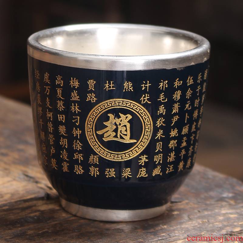Tasted silver gilding master cup single cup pure manual single ceramic cup silver single sample tea cup only the custom of kung fu