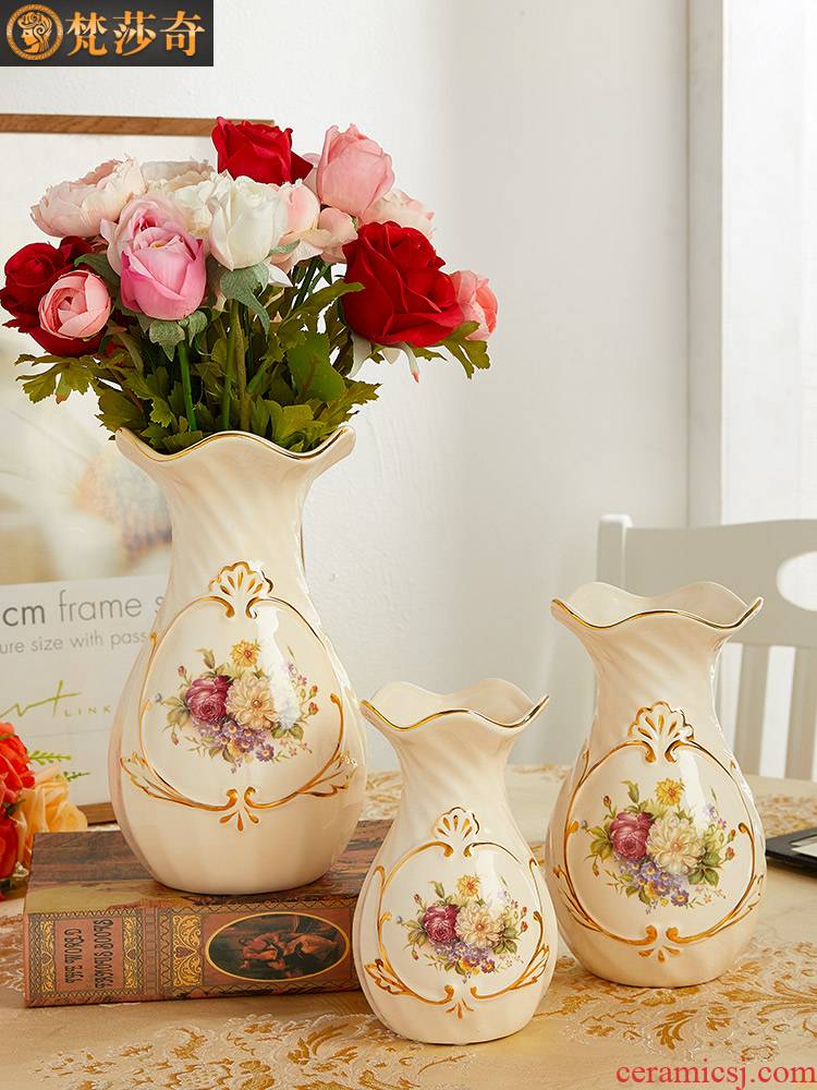 Light key-2 luxury floret bottle ceramic Nordic home furnishing articles sitting room TV ark, flower arrangement table dry flower vase