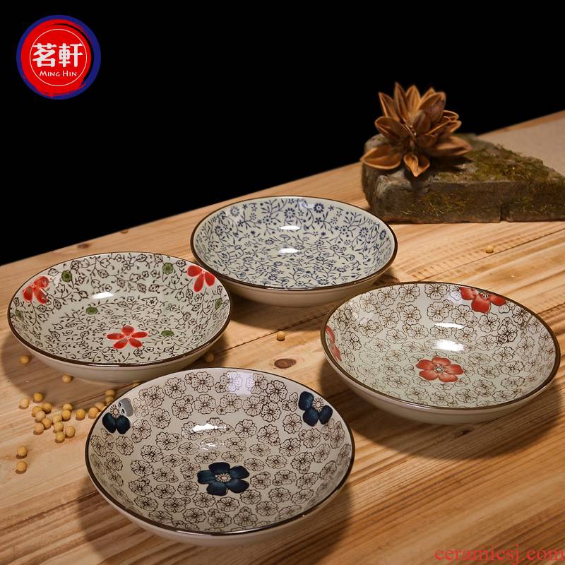 Japanese under the glaze color tableware ceramics steak plate plate hotel creative west dish dish with fish dish dish meals
