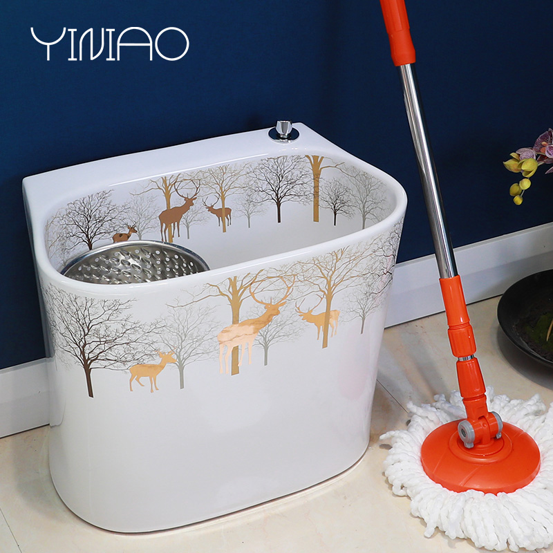 M letters birds for wash mop mop pool trough basin of household ceramics large - sized ceramic mop pool small balcony mop pool