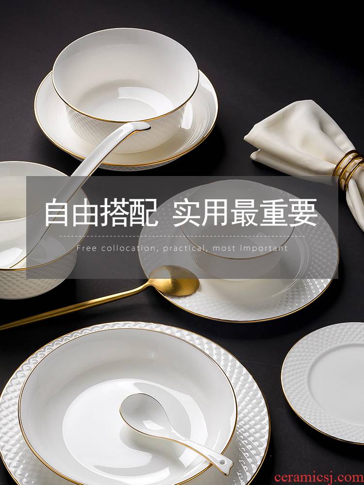 Ipads China tableware dishes bulk European dish bowl of jingdezhen ceramic bowl chopsticks dishes paint item DIY