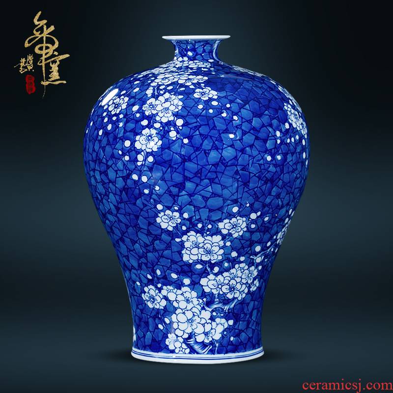 Jingdezhen ceramics kangxi archaize ice meimei bottle hand - made vases, of the sitting room porch decoration of the new Chinese style furnishing articles