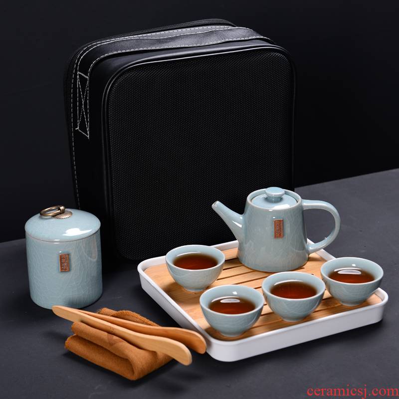 Elder brother up travel tea set suit portable package your up kung fu tea set dry tea tray household small Japanese ceramic cups