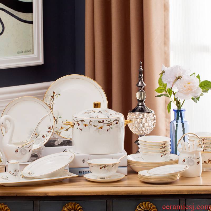 Fuels the ipads porcelain tableware suit of jingdezhen ceramic dishes suit China dishes high - class European - style gifts home